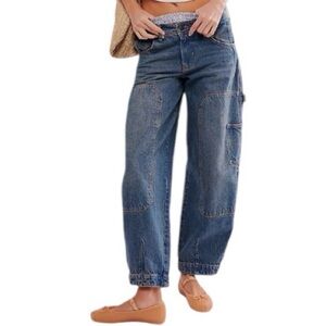We The Free x Free People Loren High Rise Carpenter Horseshoe Barrel Jeans | 27